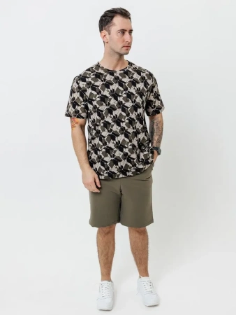 Футболка мужская оверсайз ФК678 куб хаки